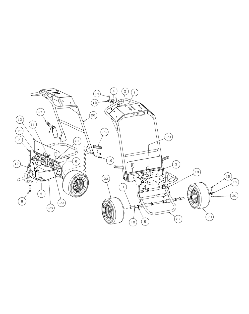 Front Frame Assembly Diagram and Parts List for 56A34DT2 750-XP Cub Cadet Lawn Mower